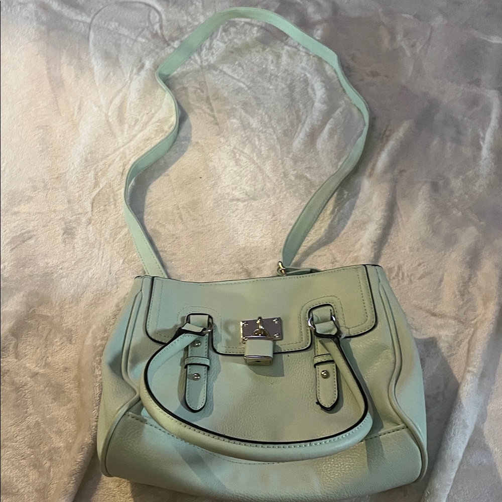 Mint Green Leather Shoulder Bag